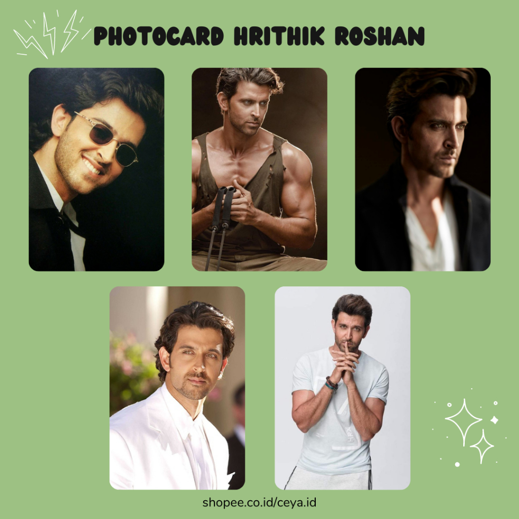 [UNOFFICIAL PHOTOCARD] HRITHIK ROSHAN AKTOR BOLLYWOOD 1 Sisi | TERMURAH 5 Pcs PHOTOCARD UNTUK BUKET/