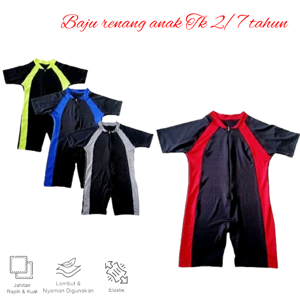 Pakaian  Renang Anak  2/6 tahun | Baju Renang Anak perempuan | Baju Renang Anak polos laki laki