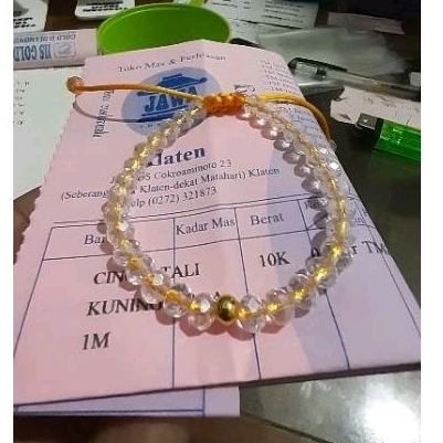 Gelang Tali Ceko putih Variasi Emas 10karat