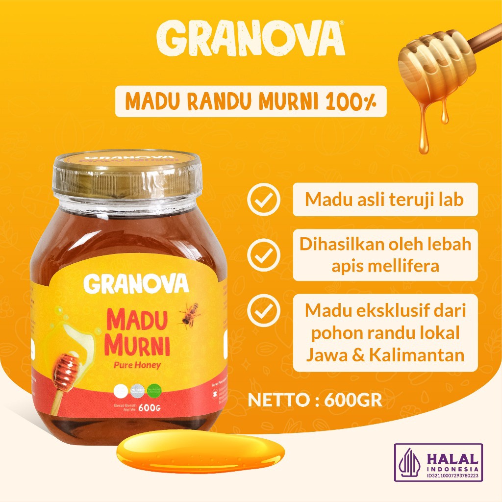 

1212 STOK READY Granova Madu Murni Randu 6gr Premium Madu Asli 1 Sehat Natural