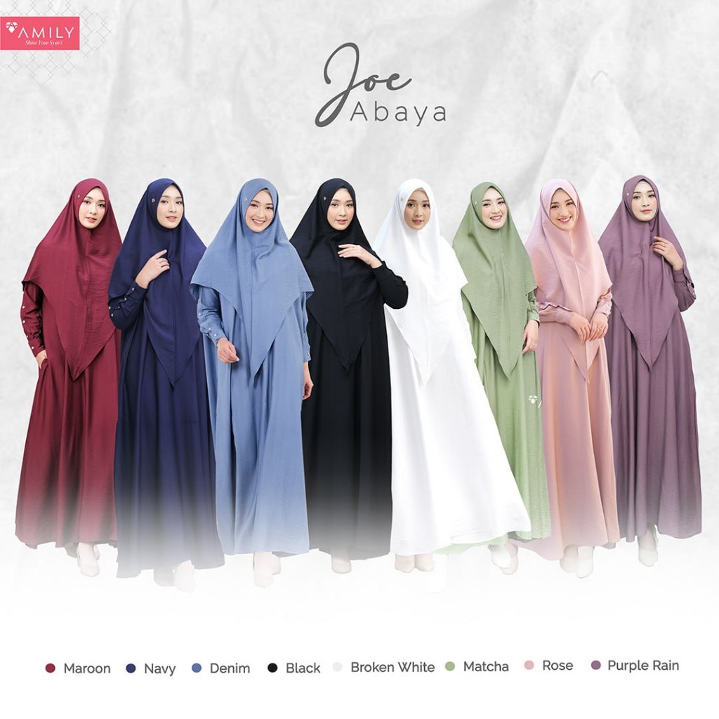 JOE SET AMILY DRESS DAN KHIMAR SYARI CANTIK GAMIS BUSUI FRIENDLY BAJU BUSANA MUSLIM JUMBO CRINKLE LI