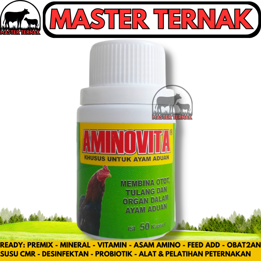 AMINOVITA 50 KAPSUL - Obat Ayam Aduan Penguat Otot Tulang & Meningkatkan Kesehatan Ayam Petarung