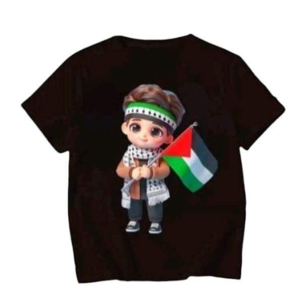 Kaos Anak Free Nama Gambar Palestina Combad 30s