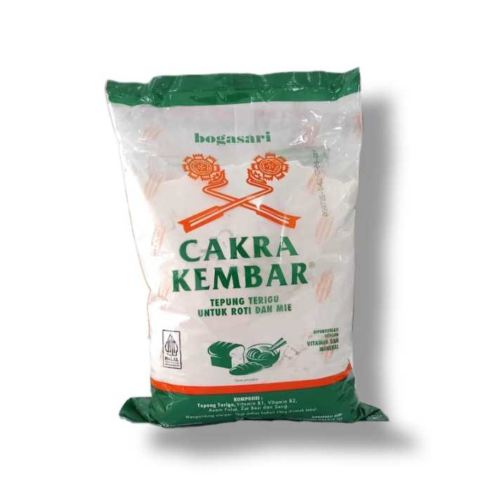 

Tepung Terigu Cakra Kembar Bogasari 1 kg Protein Tinggi