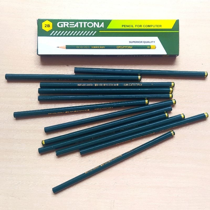 

Pensil 2B murah /pensil hijau/ pensil anak GREATTONA ISI 12 PCS