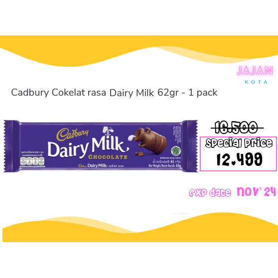 Cadbury Dairy Milk 62 gram