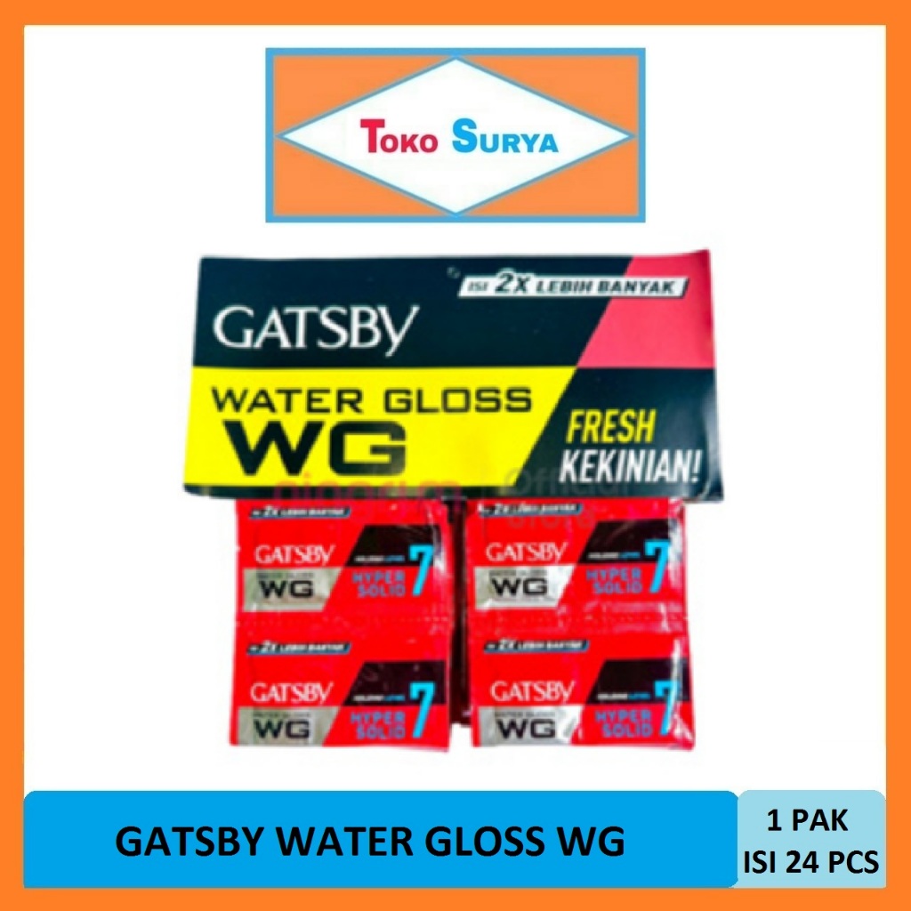 Gatsby Merah Sachet Water Gloss Hyper Solid 1 Pak x 24 Pcs