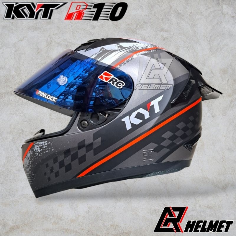 PAKET GANTENG KYT R10 SERI#4 GUNMETAL DOFF