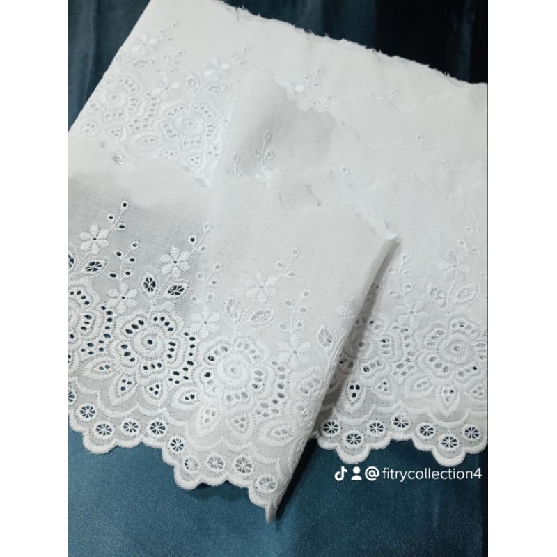 RENDA KATUN JEPANG/RENDA BORDIR KATUN KHUSUS PUTIH