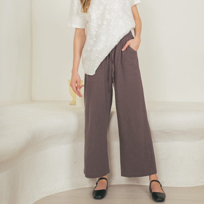 GirlStudio Nyla Celana Panjang Wanita Kulot Pants – Grey 303010