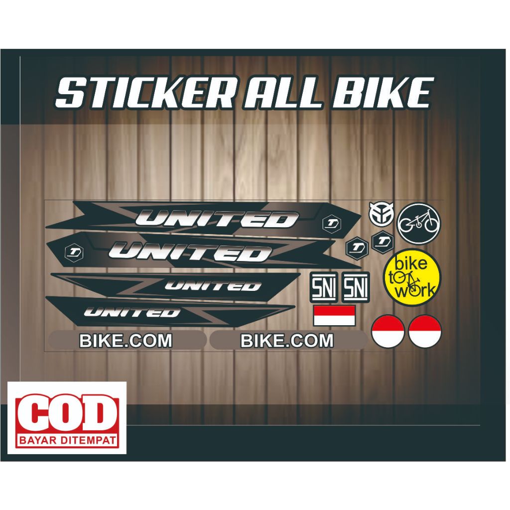 stiker all sepeda/ stiker bmx /striping lis motif united / striping united stiker sepeda united moti