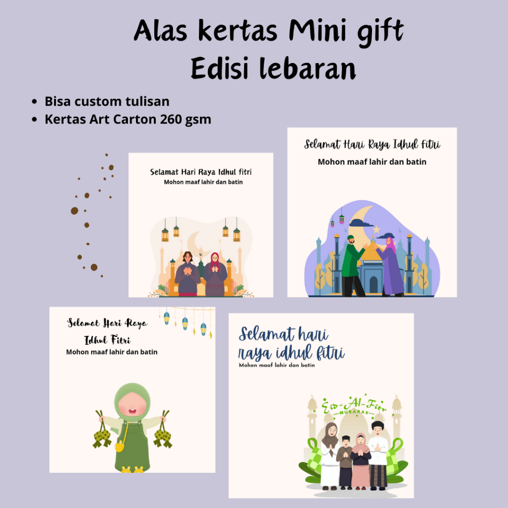 

ALAS KERTAS MINI GIFT SNACK CUSTOM EDISI LEBARAN / ALAS MINI / HADIAH