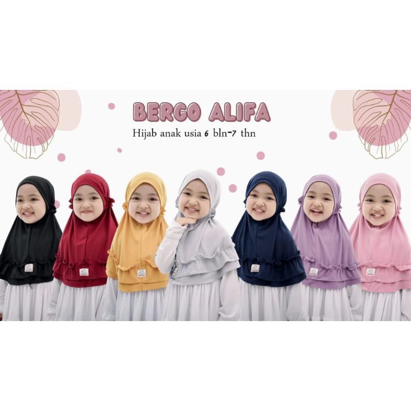 [Big Ramadan Sale] HIJAB ANAK TALI KARET JILBAB BERGO ALIFA TALI KARET