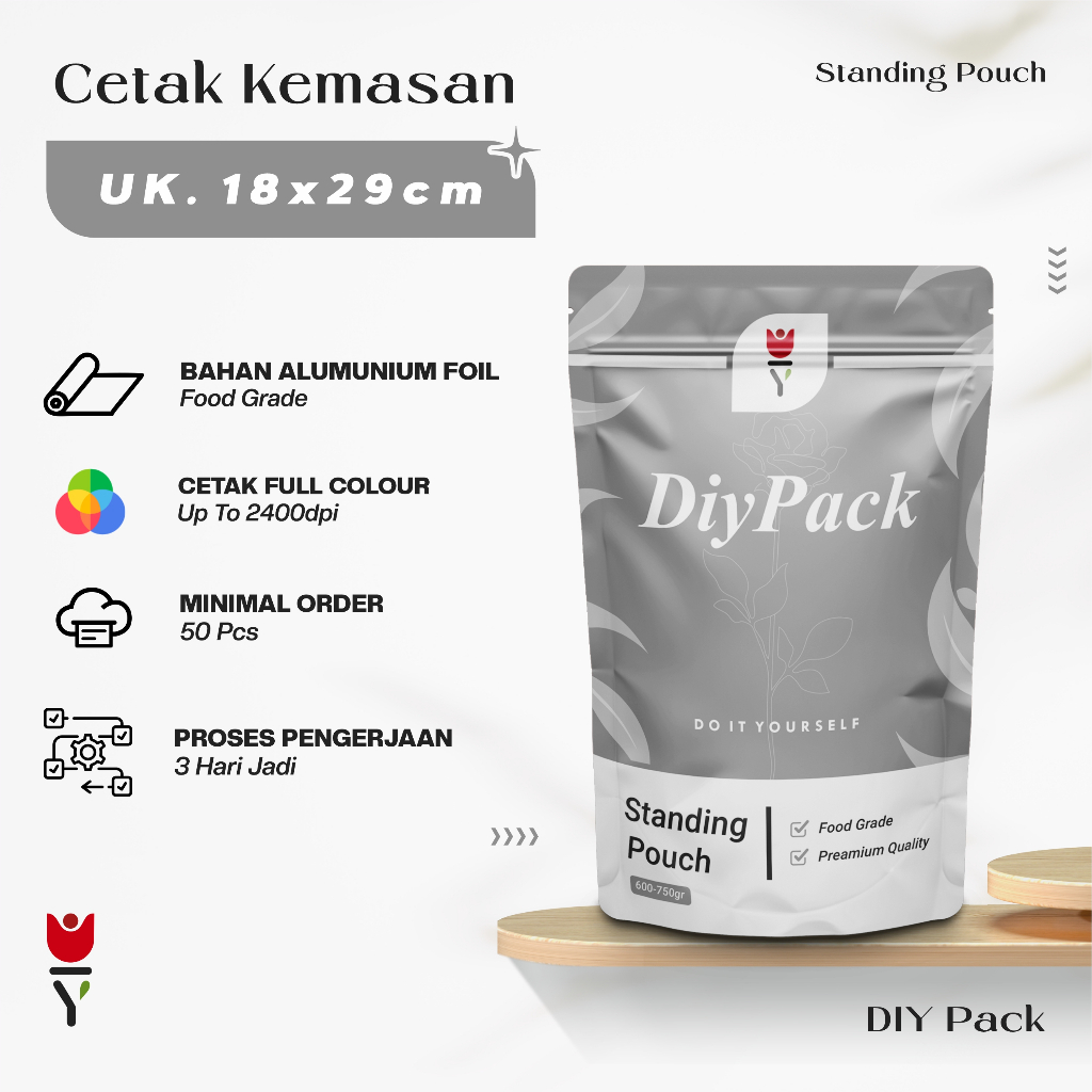 

Diypack - Cetak Kemasan Ukuran 18x29, Untuk Makanan Bakso Aci, Keripik, Beras