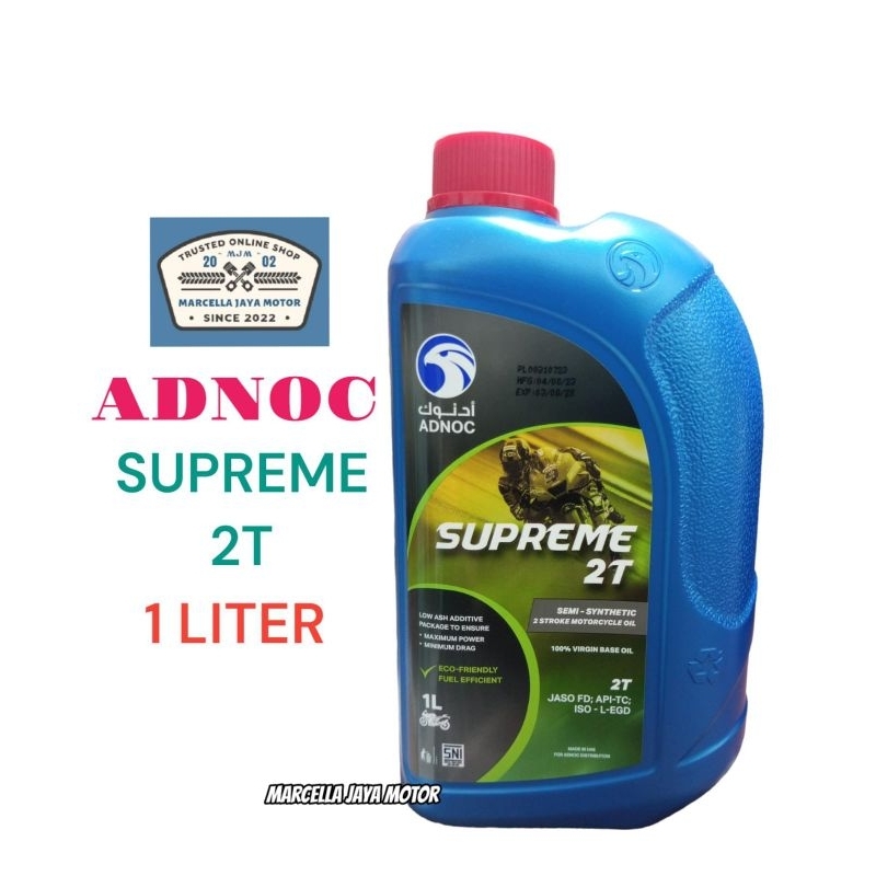 OLI ADNOC SUPREME 2T 1 LITER OLI MOTOR MURAH 1LITER OLI MOTOR 2T