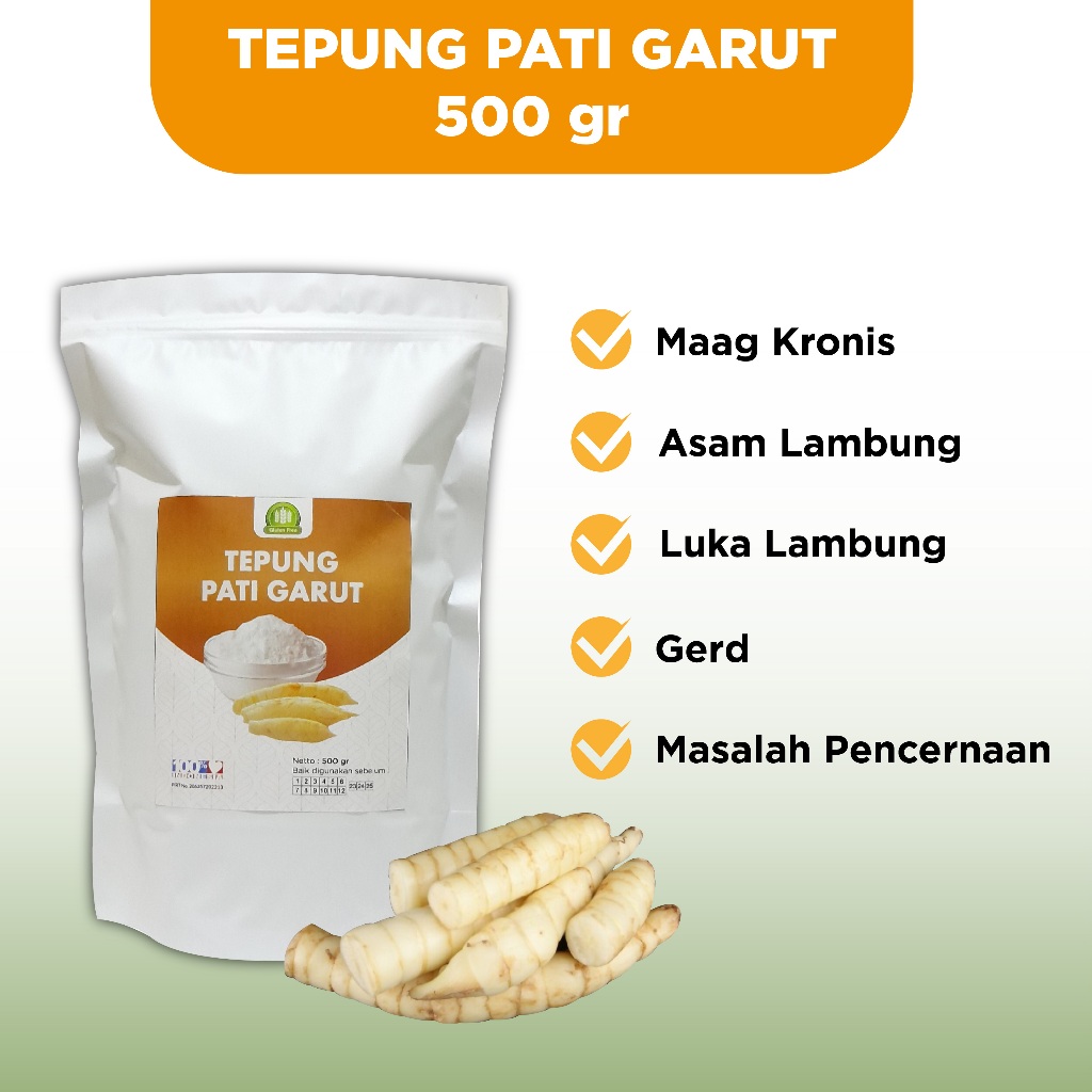 

Tepung Pati Garut Irut Angkrik Obat Asam Lambung 500gr