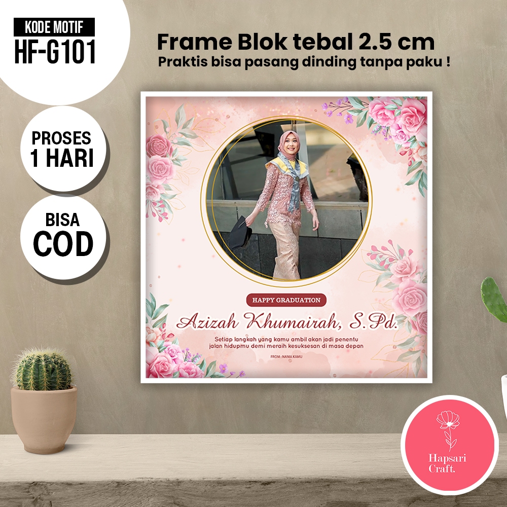 Frame Blok Kado Hadiah Wisuda Cewek Cowok - Gift Wisuda Murah HF-G1
