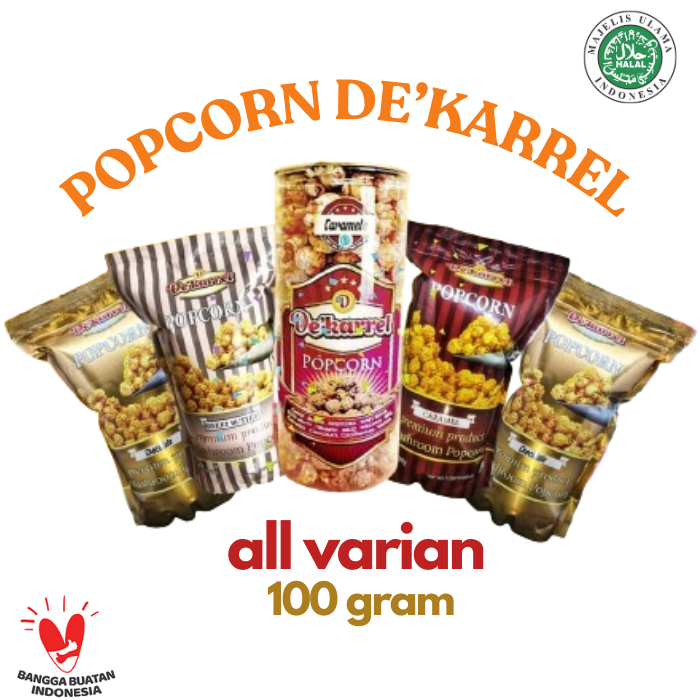 

Popcorn De'karrel Popcorn Dekarrel Caramel Tiramisu Halal Brondong Jagung PopCorn XXI