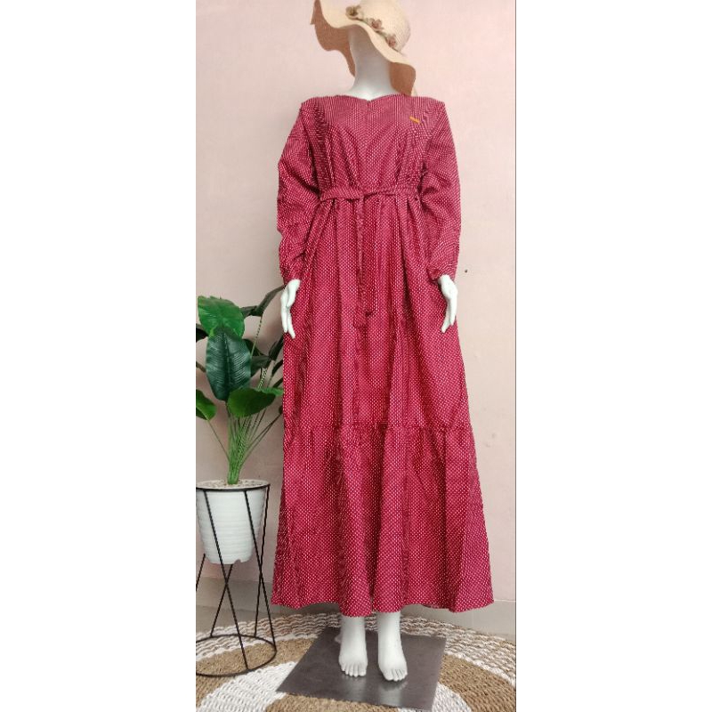 Homedress Aminah Polkadot Katun Jepang Original Premium