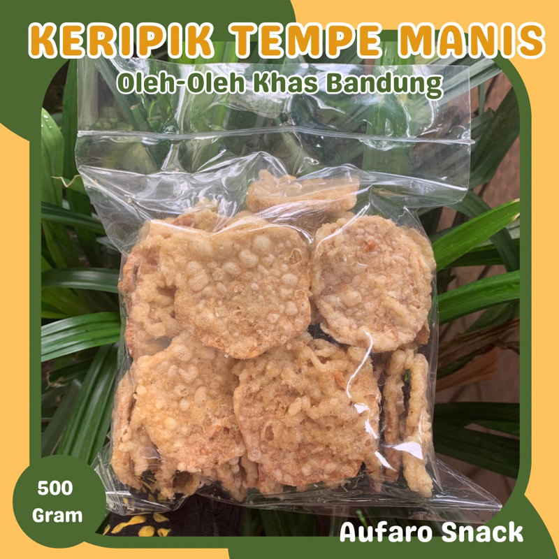 

KERIPIK TEMPE MANIS OLEH OLEH KHAS BANDUNG 500 GRAM AUFARO SNACK