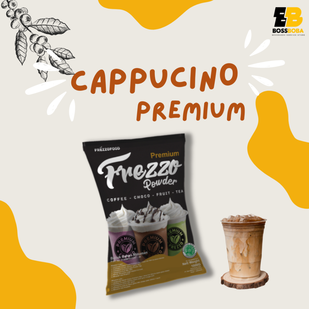 

Bubuk Minuman Rasa Cappucino Premium Frezzo Powder Drink 1kg/Minuman Kekinian Murah/Bossboba