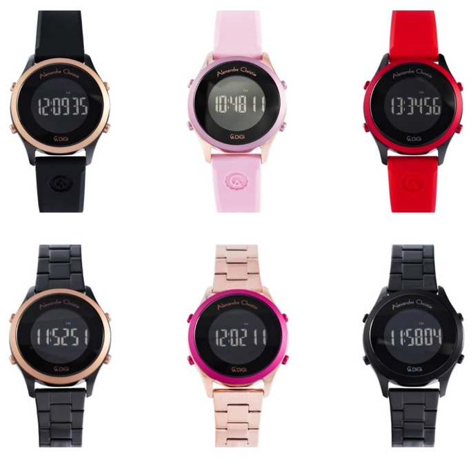 ORIGINAL Jam Tangan Wanita Alexandre Chritie AC 9363 / 9363 Digital Garansi 1 Tahun Rantai Stainless