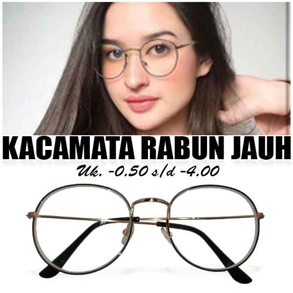 Kacamata Minus Pria Dan Wanita Model Korea Style Vintage Frame Besi Warna Gold Black Keren Casual Me