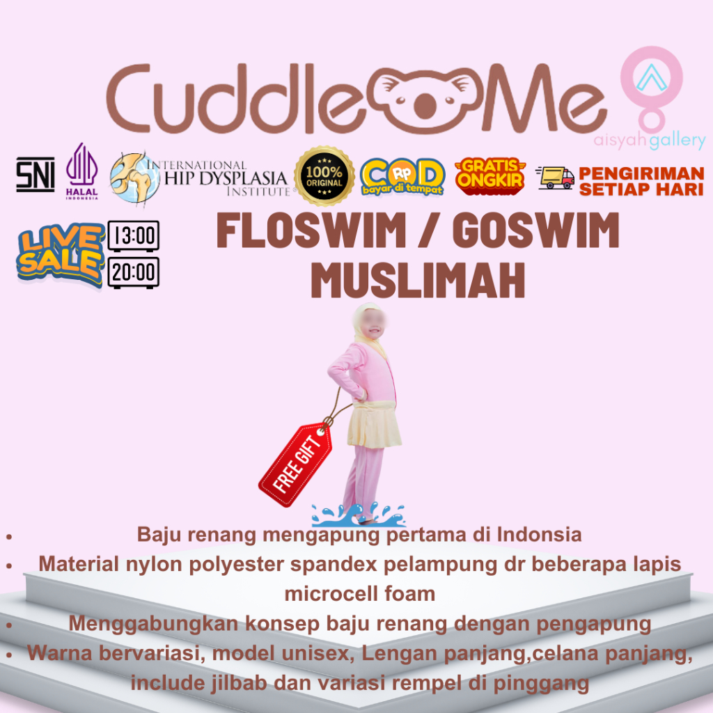CuddleMe || Goswim muslimah baju renang anak mengapung