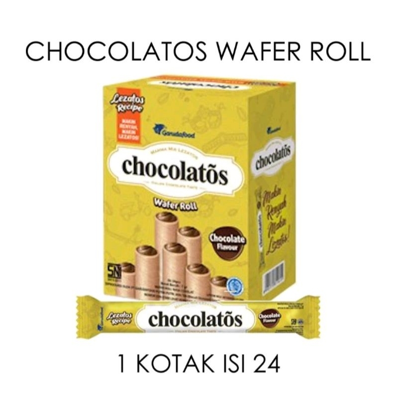 

Snack Chocolatos Wafer Roll 1 Box isi 24pcs