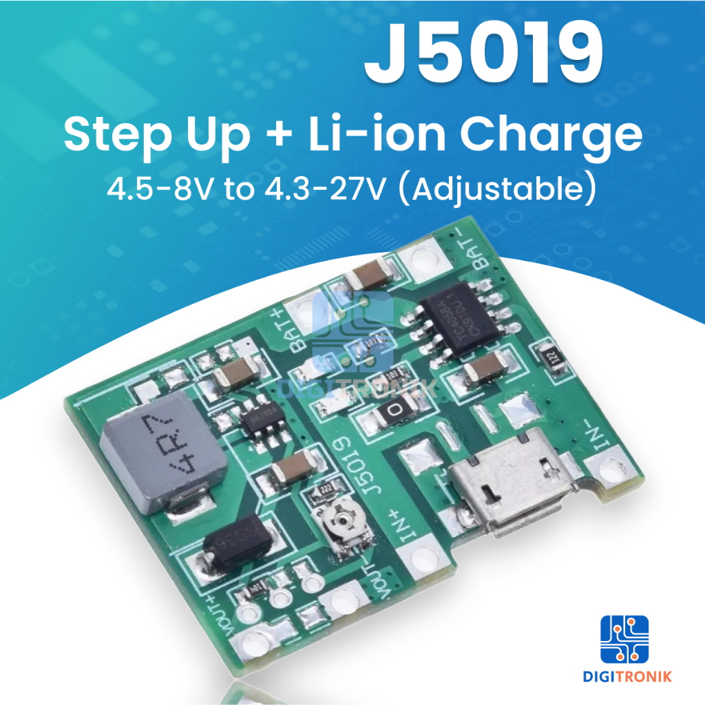 J5019 Modul 2in1 Charger Li-ion Baterai + Step Up Adjustable Baterai 18650 TP4056