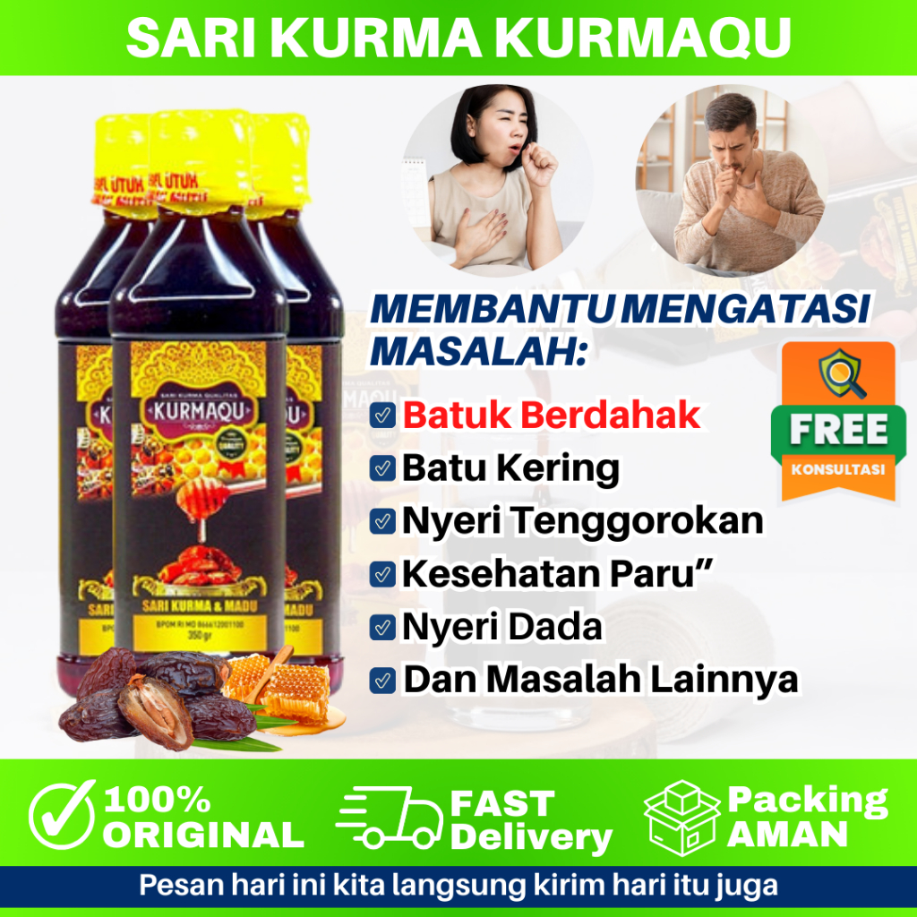 Obat Batuk Berdahak, Batuk Karena TBC, Batuk Kronis, Obat Batuk Gatal - Sari Kurma Madu Kurmaqu