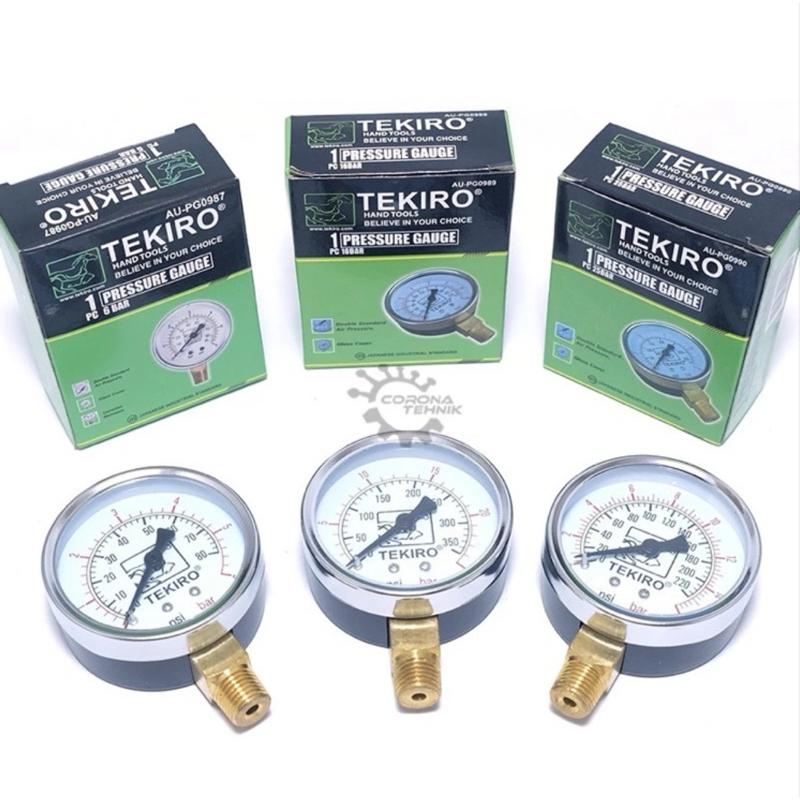 TEKIRO Pressure Gauge Amper Ampere Manometer Meteran Angin Kompresor 16 bar