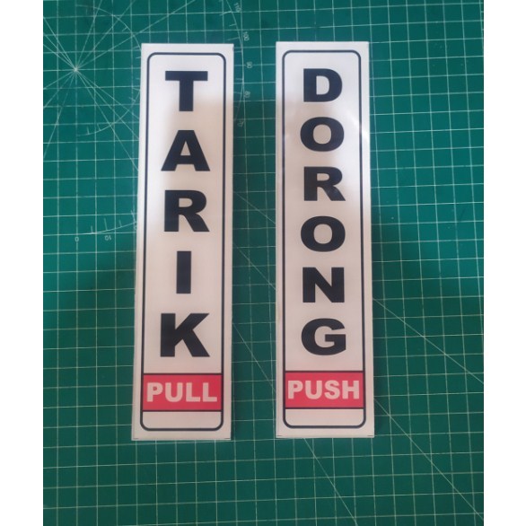 Akrilik sign pintu tarik dorong - akrilik label tarik dorong