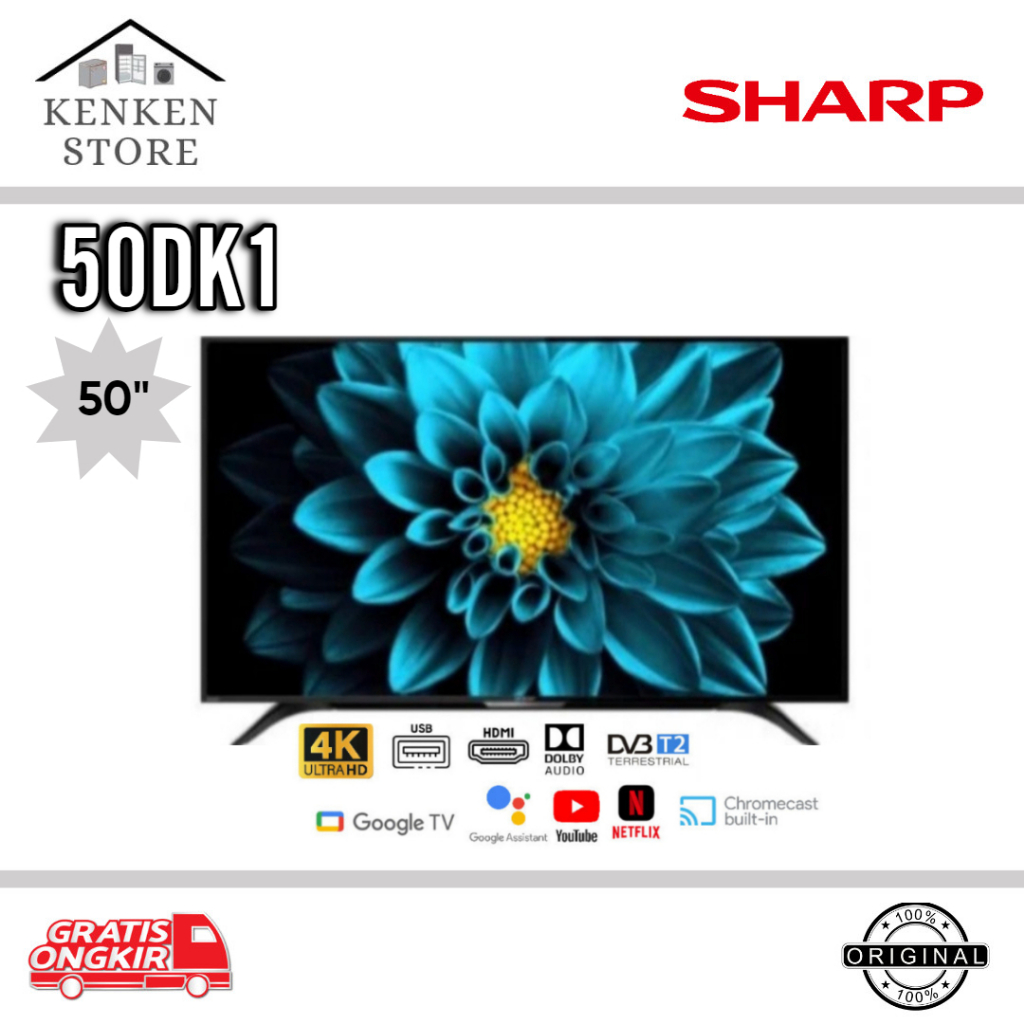 TV LED ANDROID SHARP UHD4K 50DK1 50INCH