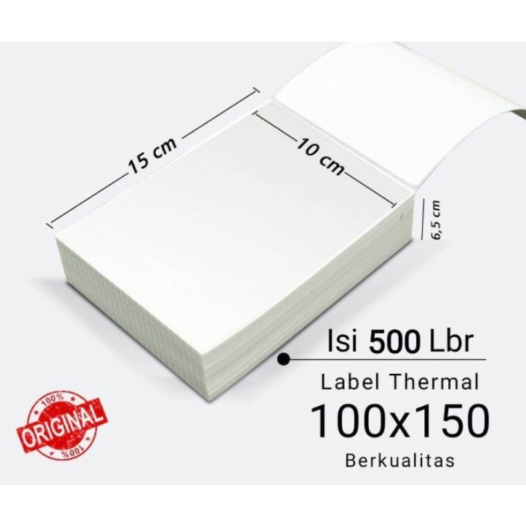 

LABEL STICKER THERMAL 100 X 150 BARCODE ISI 500 & 250 pcs / STIKER RESI ONLINE UKURAN A6