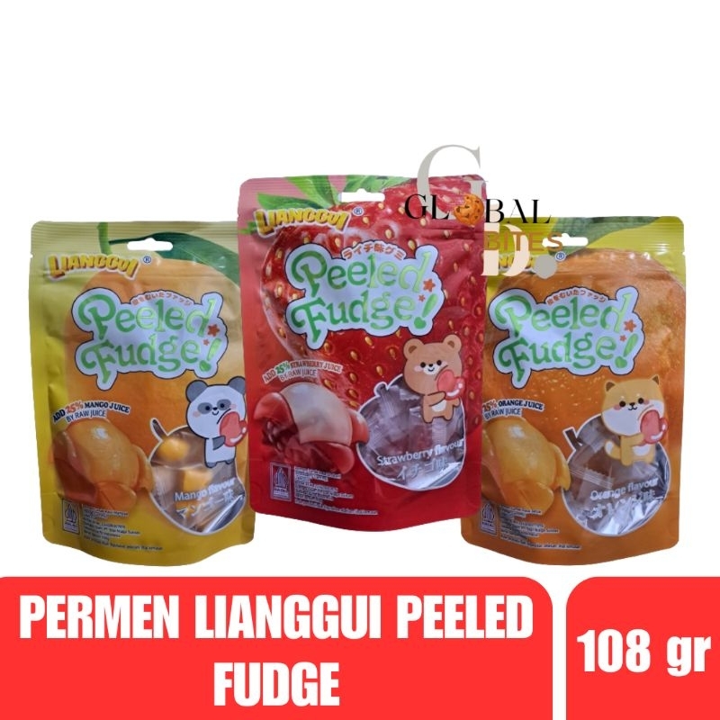 

Lianggui Peeled Fudge 108g Permen Lunak Rasa Jeruk Strawbery Mangga