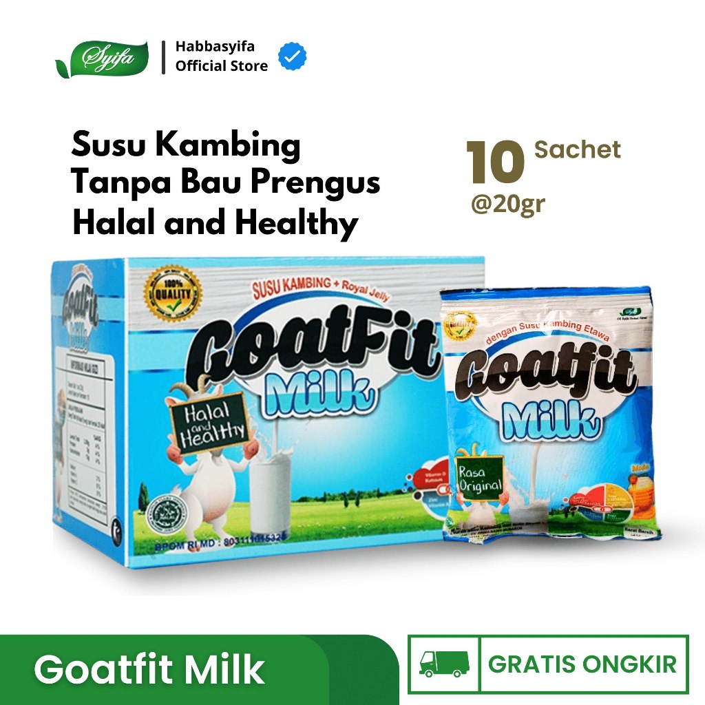 

Susu Kambing Etawa Goatfit | Goat Fit Milk Rasa Original 10 Sachet