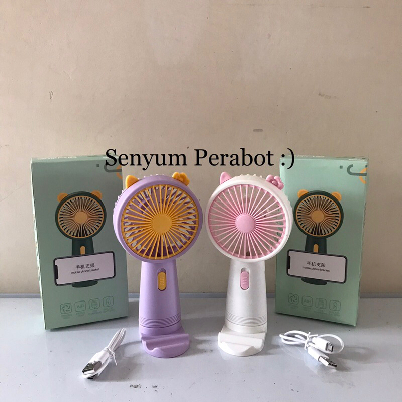 Kipas Angin Tangan Portable USB Charger / Mini Fan SQ328A Mobile Phone Bracket Termurah (Free Kotak 