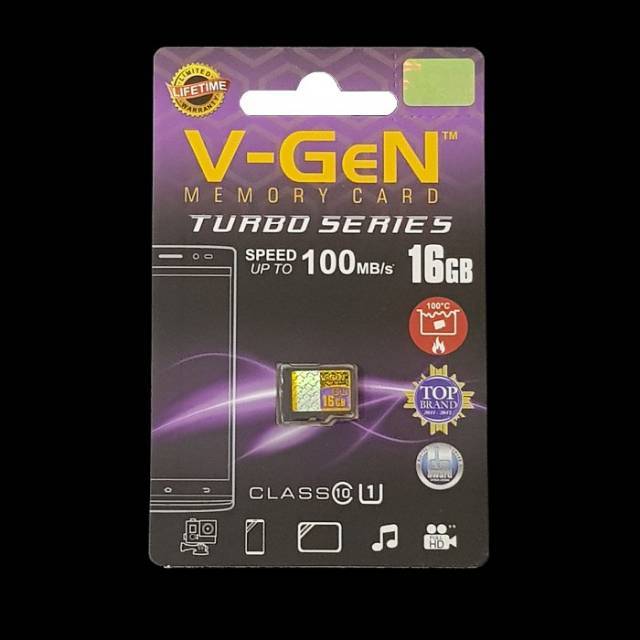 Memory Card HP - Micro SD - V-GEN Class 10 TURBO SERIES  16 GB