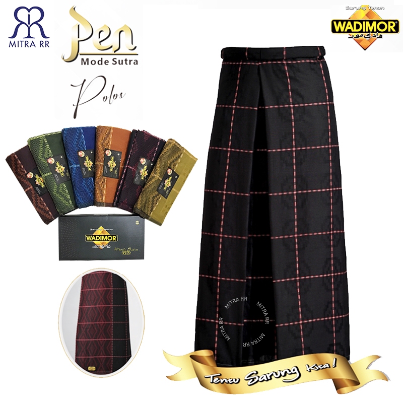 Sarung Wadimor Pen Mode Sutra Polos | Sarung Tenun Dewasa Motif Kotak