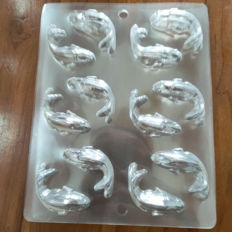 Cetakan Coklat Puding Mika Bentuk Ikan Koi Tanggung Kecil isi 12cav