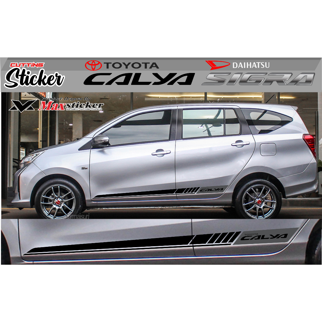 cutting sticker mobil calya sigra striping list body sigra calya