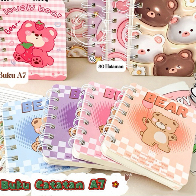 

Notebook Mini Ring A7 80 Lembar Buku Catatan Memo Tulis Scrapbook Mini