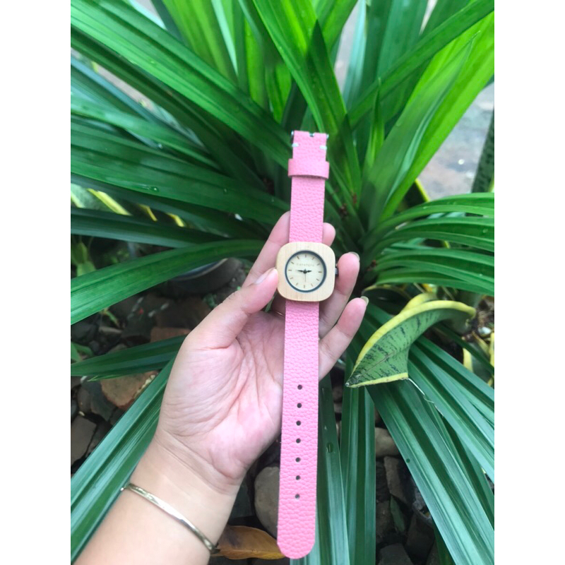 Jam tangan kayu unik pria wanita unisex