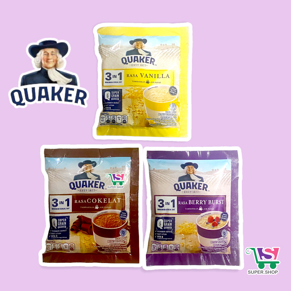 

Quaker 3in1 Sereal Oat Berry Burst / Cokelat / Vanilla 28 Gram SACHET