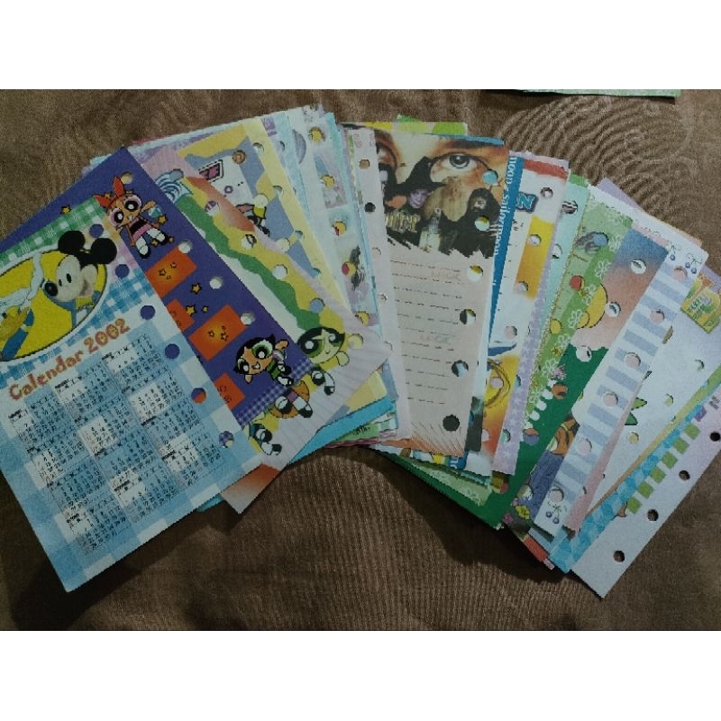 (Q) kertas file / loose leaf kecil / kertas binder kecil (isi 50 pcs gambar random)