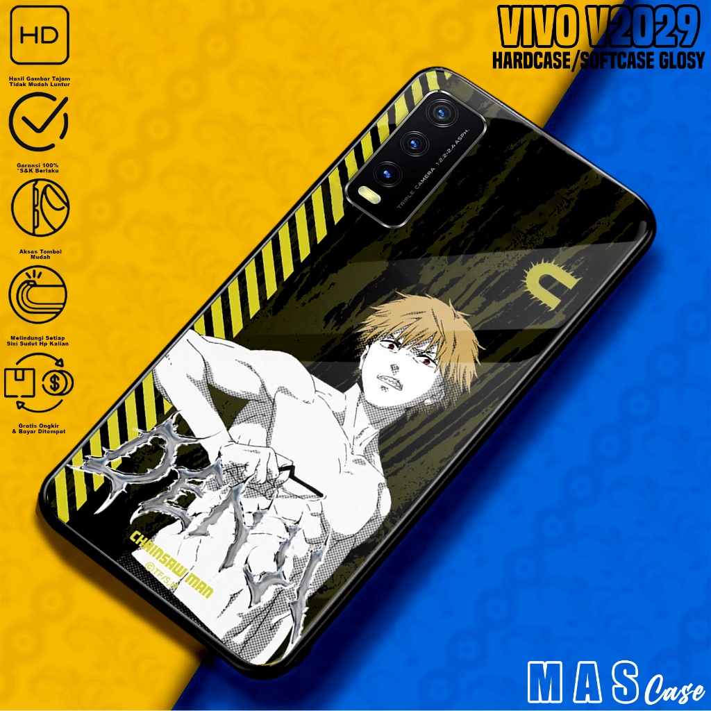 Case VIVO V2029 - Casing Hp VIVO V2029 ( Chainsaw ) Silikon Hp VIVO V2029 - Softcase Glass Kaca - Ko