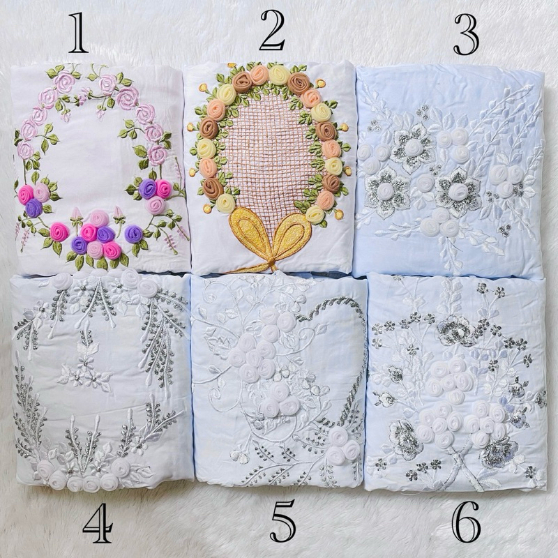 MUKENA BORDIR TILE TERUSAN LAJURAN DEWASA RAYON Putih