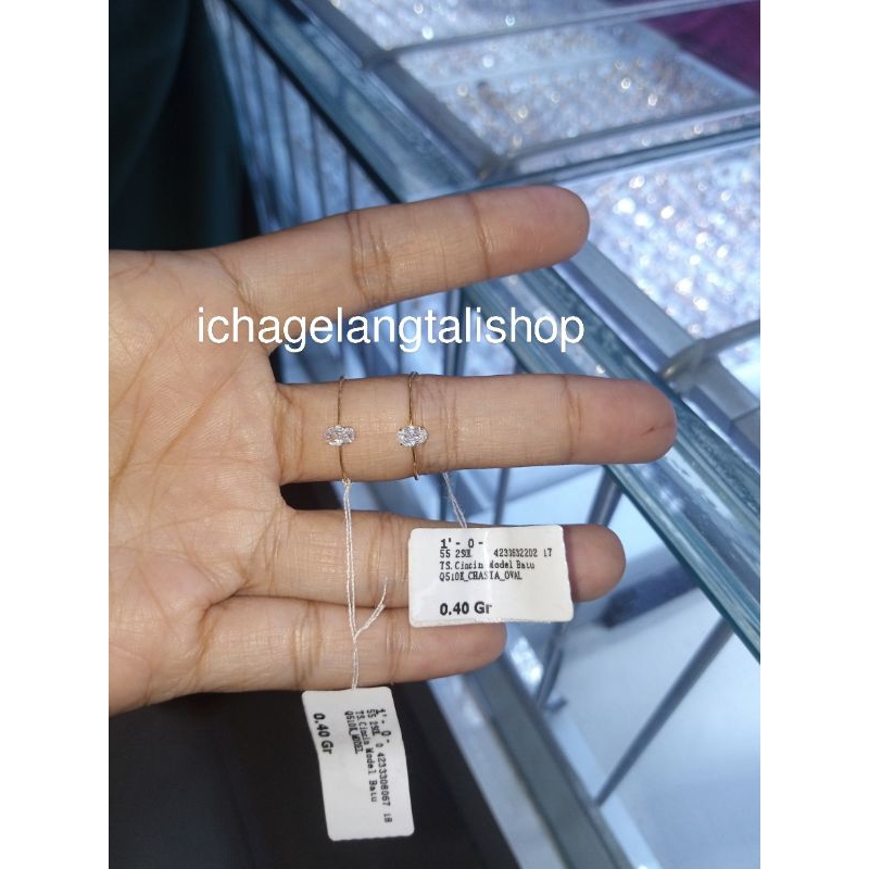 cincin batu putih 0,4 grm Semar Nusantara