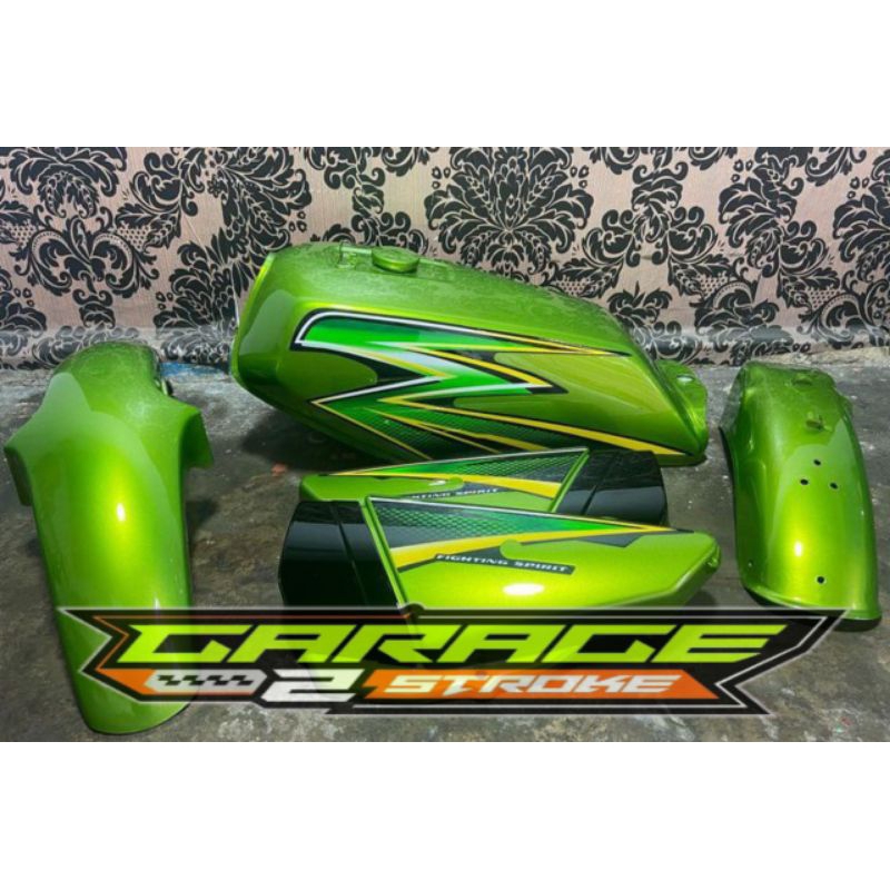 Tangki Tengki Bensin Set Yamaha Rx King RxK Hijau Lime Green